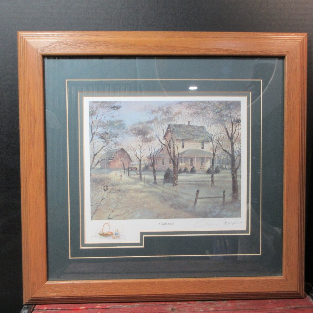 Gene Roncka GRANDMA'S Signed Framed Matted Art Print Country Farmhouse